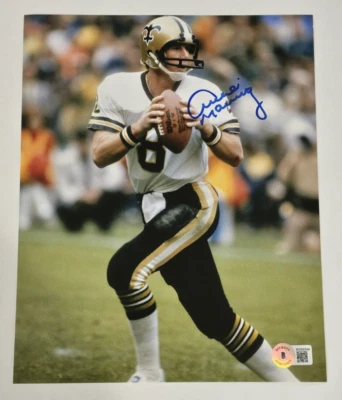 ARCHIE MANNING Signed 8x10 Photo-HOF-NEW ORLEANS SAINTS-Beckett - Image 1 of 3