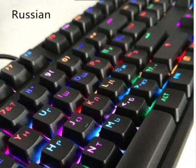 104 Key Korean Russian Backlit Keycap OEM Profile Keycaps for Cherry MX Keyboard - Image 1 of 4