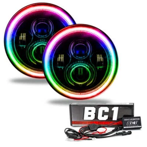 Oracle Lighting 7 High Powered LED Headlights Black Bezel Colorshift (5769-335) - Picture 1 of 12