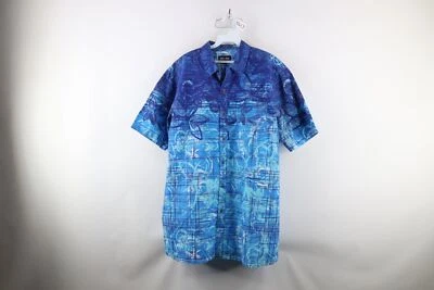 Vtg Ron Jon Surf Shop Mens XL Faded Flower Short Sleeve Hawaiian Button Shirt - Image 1 of 4