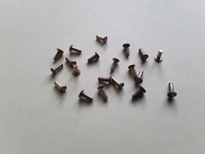 3/64" (1.2mm) x 1/8" (3.2mm) BRASS FLAT HEAD SOLID RIVET QTY 20 - Picture 1 of 2