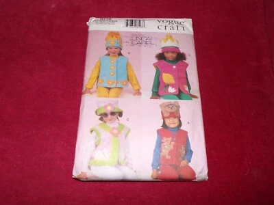 🌹 VOGUE #9716-CUTE CHILDREN'S (4 STYLE) APPLIQUED' VEST & HATS PATTERN  2-6X FF - Image 1 of 2