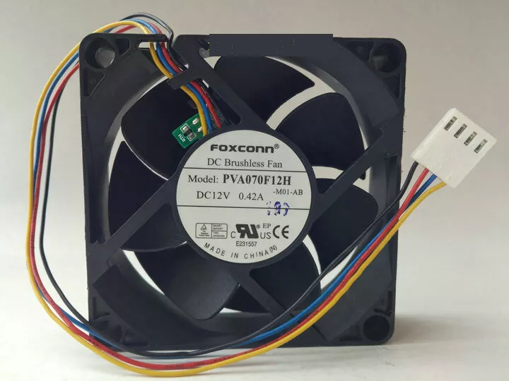 1PCS FOXCONN PVA070F12H 12V 0.42A 7020 PWM CPU Cooling Fan 4-pin - Image 1 of 1