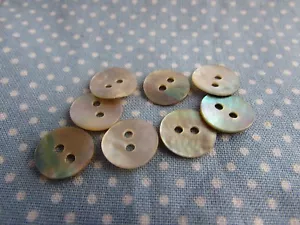 10mm Mother of Pearl Shell Round Buttons 2 Hole MOP Packs of 10 or 20 - Picture 1 of 1