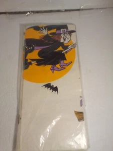 VINTAGE AMERICAN GREETINGS ~ HOUSE OF PAPER HALLOWEEN TABLECOVER 54'' X 96'' NEW - Picture 1 of 5