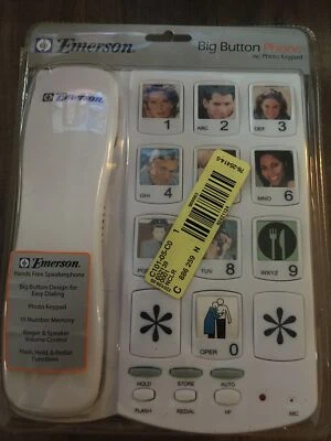 Emerson Big Button Phone W/Speaker and Photo Keypad EM301 - Image 1 of 4