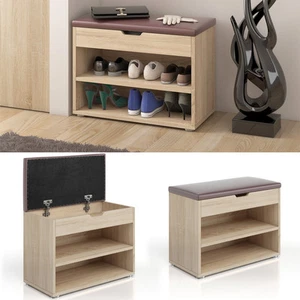 Schuhbank Schuhschrank Schuhablage Sitzbank Klappdeckel 6 Paar Sonoma Vicco - Bild 1 von 8