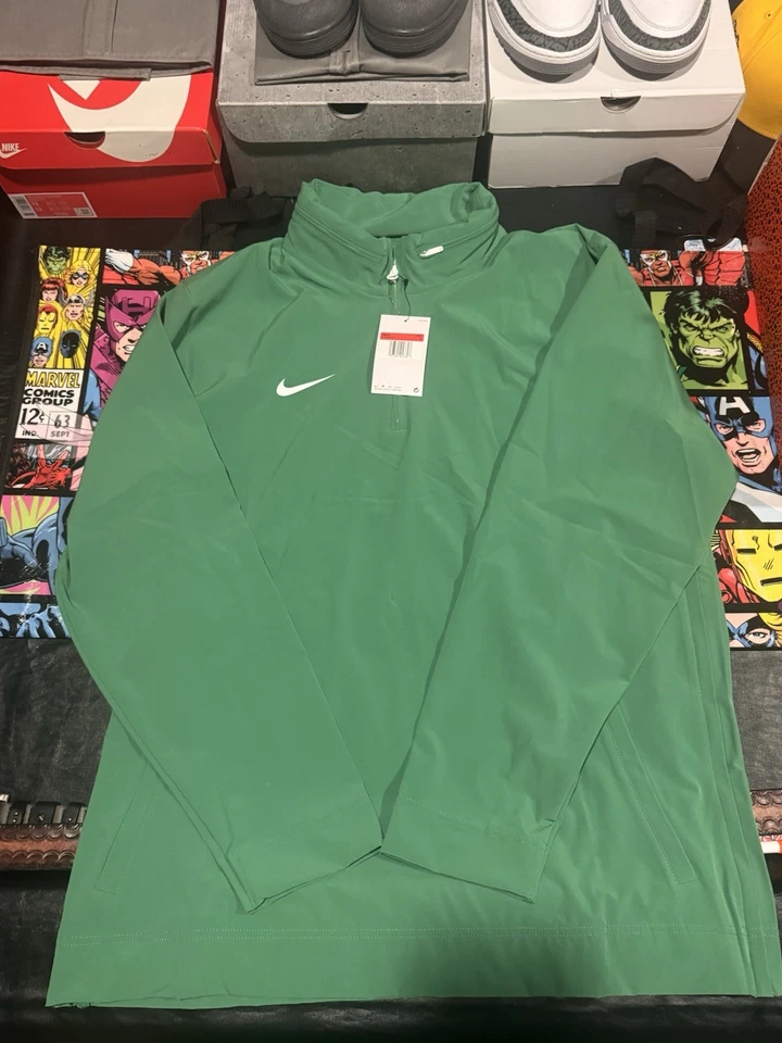 Nike Men’s Training Top Green 1/4 Zip With Hoodie Size L – Style FJ9545-315 –