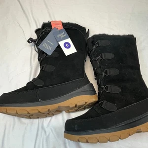 NWT Universal Thread Women's Carla Tall Winter Boots 88236153 Jet Black 6M 6 M - Picture 1 of 10