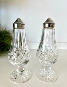 WATERFORD CRYSTAL LISMORE FOOTED SALT AND PEPPER SHAKERS - GEM MINT - Picture 1 of 5