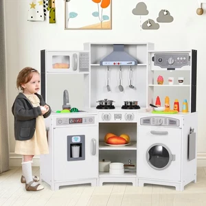 Cocina de juegos con luz y sonido, cocina infantil madera, cocina de muñecas madera para niños EU - Imagen 1 de 12