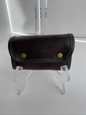 Vintage 3.5” Folded Traveling Hardwood Cribbage Board w Brass Hinge Pegs & Case - Image 1 of 4