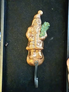 Vintage Michael Bonne Kupfer Weihnachtsmann Wandhaken Strumpfhalter Weihnachten - Bild 1 von 8