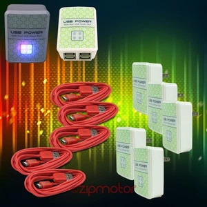 5X 4 USB PORT HUB WALL ADAPTER+10FT CABLE POWER CHARGER PURPLE GALAXY NOTE NEXUS - Photo 1/1