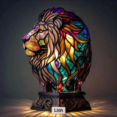 3D Animal Lamp, Retro Stained Animal Night Light Lamp, Retro Animals Table - Image 1 of 4