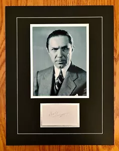 Exhibición de corte e imagen firma firmada y mate BELA LUGOSI con certificado de autenticidad ~ como nuevo ~ Drácula - Imagen 1 de 3