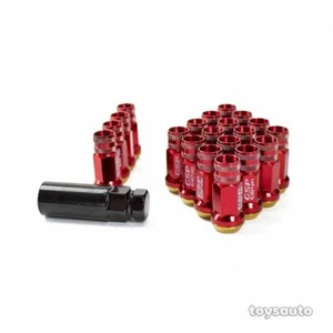 Godspeed Red GR48 Steel Open End Taper Wheel Lug Nuts *Spin washer* 12x1.5 e - Picture 1 of 5