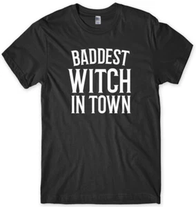 Maglietta Uomo Divertente Unisex Halloween Strega Più Cattiva In Città - Foto 1 di 10