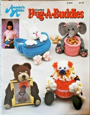 Crochet Hug-A-Buddies, crochet Pattern Book 87B99 Vintage 1992 - Image 1 of 2