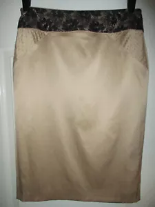 PRINCIPLES SIZE 12 WOMENS GOLD SATIN PENCIL SKIRT - Picture 1 of 2
