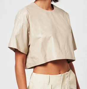 AMIRI Leder Crop Top T-Shirt Medium UVP 1750£ - - Bild 1 von 6