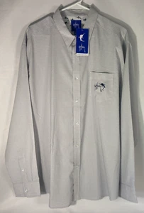 Guy Harvey Blue and White Plaid Long Sleeve Button-up Shirt Size XL - Picture 1 of 7
