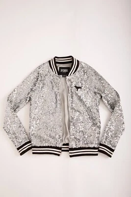 Chaqueta Bomber Victoria's Secret ROSA Plateada Lentejuelas Talla XS EDICIÓN LIMITADA RARA Foto 1 de 4