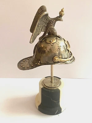 Antiguo Imperial Fabergé 14k 56 Oro y Plata Guardia Casco Escritorio Papel de Prensa Foto 1 de 4