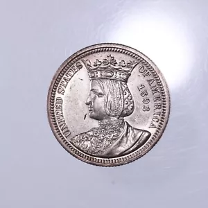 Raw 1893 Isabella 25C Uncertified Ungraded Classic Commemorative Silver Quarter - Picture 1 of 2