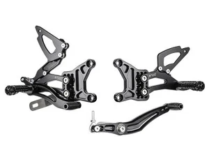Bonamici Black Aluminium Rearsets to fit Yamaha YZF R6 2006-2016 - Picture 1 of 2