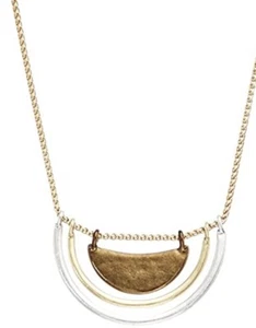 $39 Lucky Brand Tri Tone Collar Necklace F1C - Picture 1 of 9