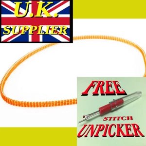 SEWING MACHINE MOTOR/DRIVE BELT, TOOTHED NEOPRENE 400mm  FREE STITCH UNPICKER - Picture 1 of 2