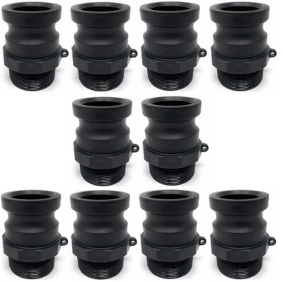 (10 Pack) 2" Poly Type F | Male NPT x Male Adapter Camlock Polypropylene - Image 1 of 4