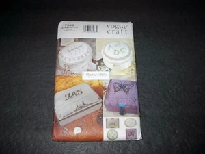 Vogue Craft Pattern 7399 Chic Pin Beaded Keepsake Boxes in Four Styles Uncut - Picture 1 of 3