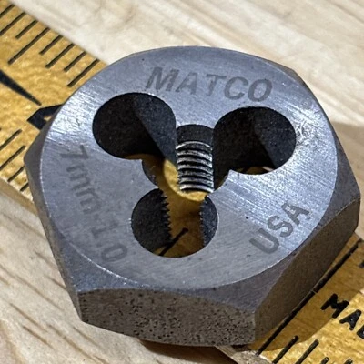 Juego de troqueles hexagonales Matco M7 x 1,0 7 mm H1MT710D para 124MATDS EE. UU. ¡LEER! Foto 1 de 4