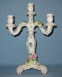 CANDELABRO, PINTADO A MANO 3 BRAZOS, VON SCHEIRHOLZ PMP 1817, HECHO EN RDA - Imagen 1 de 12