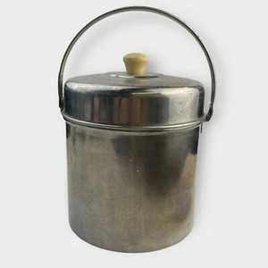 Vintage MCM Spun Aluminium Eiskübel Griff silberfarben Griff Tablett Einsatz Deckel - Bild 1 von 10