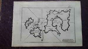 1780 Roux Meucci: Portolano Mappa Isola di Milos Kimolos Plaka Pollonia Grecia - Picture 1 of 1