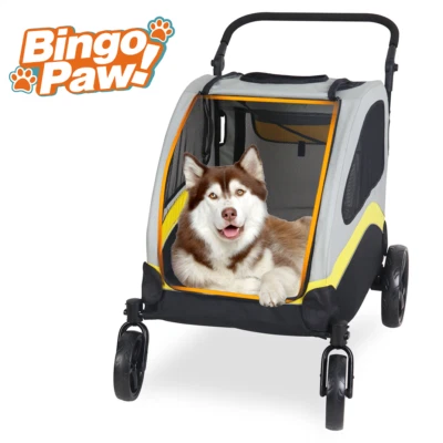 Hundewagen XXL Hundebuggy faltbarer Hundetrolley für große Hunde bis 65KG 107x74 - Bild 1 von 4