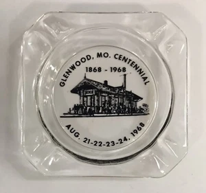 Vintage Glass Ashtray GLENWOOD MO CENTENNIAL 1868-1968 - Picture 1 of 5