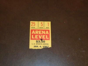 1966 1967 ST. LOUIS HAWKS AT LOS ANGELES LAKERS NBA TICKET STUB WEST 35 PTS - Bild 1 von 2