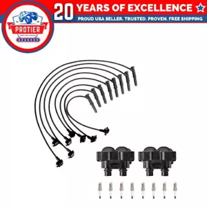 Set of 2 Ignition coil + Spark Plug + Wire Set Compatible with Ford F150 F250 - Picture 1 of 1