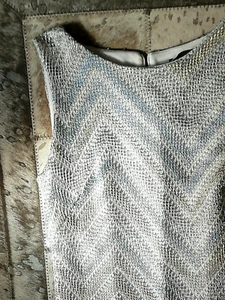 SANDRO FERRONE METALLIC GEHÄKELT BLAU/SILBER/GOLDMANTELKLEID - GRÖSSE 12 - Bild 1 von 6