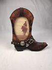 Western Cowboy Boot Photo Frame 4"X6"  Good Condition Rustic Americana