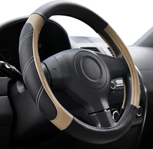 Elantrip Steering Wheel Cover Leather 15 1/2 to 16 Inch Universal Large Soft Gri - Picture 1 of 12