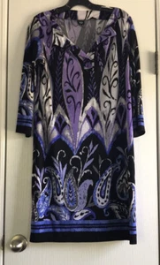 Abito Saint Tropez West taglia 8 poli spandex manica 3/4 - Foto 1 di 1