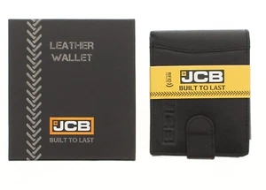 Mens Black Leather RFID Safe Credit Card Blocking Photo ID Sleeve Wallet by JCB - Picture 1 of 2