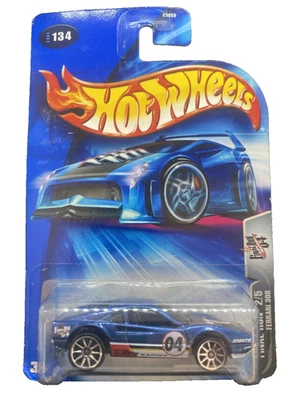 Hot Wheels Diecast 2004 #134 Ferrari 308 GTB in Blue With 10 Spoke Wheels MOC - Image 1 of 4