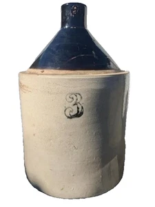 Antiker Steinzeug Mondschein Krug Whisky Topf 3 Gallonen mit Korkendeckel - Bild 1 von 1