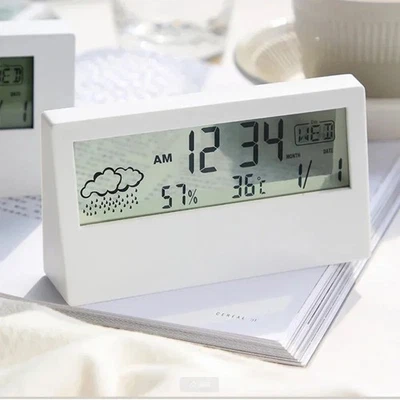 LED Thermometer Hygrometer – Weather Station with Alarm Clock for Home Use - Image 1 of 4